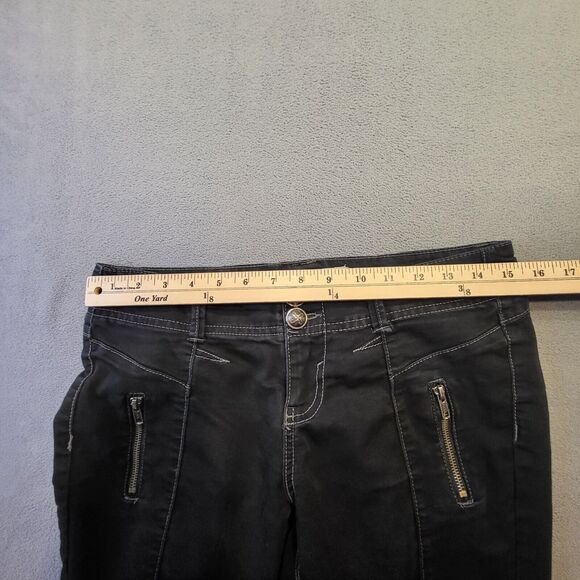 Jolt Juniors Size 9 Black Skinny Leg Stretch Pants Zipper Pocket - Picture 8 of 10